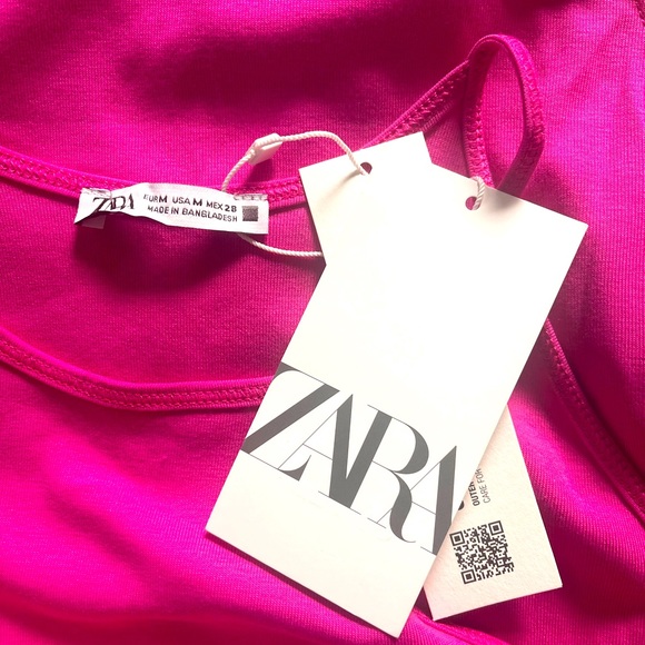 NWT🌺Zara•Halter Neck Hot Pink Bodysuit - Picture 5 of 8